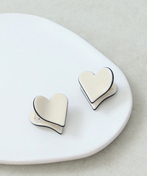 Three Four Time（ｽﾘｰﾌｫｰﾀｲﾑ）の「ハートセットミニバンス（バレッタ/ヘアクリップ・レディース・アイボリー/ブラック/ベージュ/ピンク・FREE）」の5枚目の写真