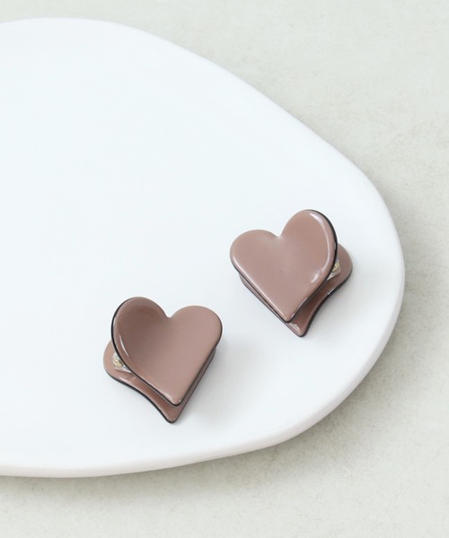 Three Four Time（ｽﾘｰﾌｫｰﾀｲﾑ）の「ハートセットミニバンス（バレッタ/ヘアクリップ・レディース・アイボリー/ブラック/ベージュ/ピンク・FREE）」の7枚目の写真