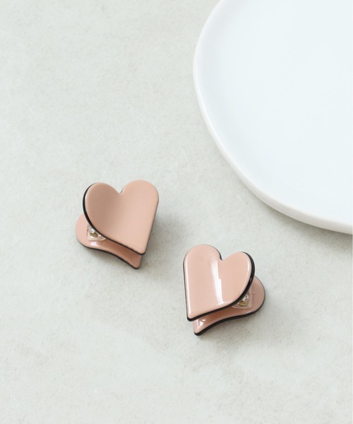 Three Four Time（ｽﾘｰﾌｫｰﾀｲﾑ）の「ハートセットミニバンス（バレッタ/ヘアクリップ・レディース・アイボリー/ブラック/ベージュ/ピンク・FREE）」の8枚目の写真