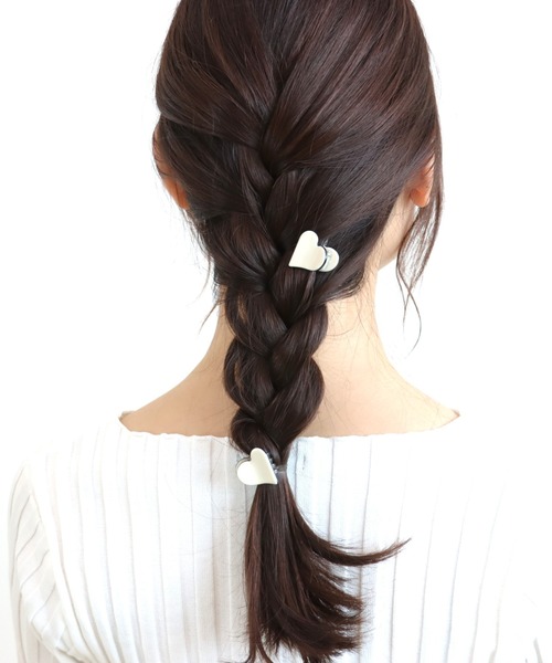 Three Four Time（ｽﾘｰﾌｫｰﾀｲﾑ）の「ハートセットミニバンス（バレッタ/ヘアクリップ・レディース・アイボリー/ブラック/ベージュ/ピンク・FREE）」の12枚目の写真