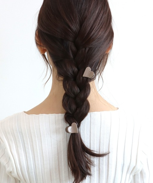 Three Four Time（ｽﾘｰﾌｫｰﾀｲﾑ）の「ハートセットミニバンス（バレッタ/ヘアクリップ・レディース・アイボリー/ブラック/ベージュ/ピンク・FREE）」の14枚目の写真