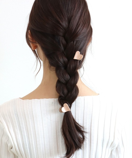 Three Four Time（ｽﾘｰﾌｫｰﾀｲﾑ）の「ハートセットミニバンス（バレッタ/ヘアクリップ・レディース・アイボリー/ブラック/ベージュ/ピンク・FREE）」の17枚目の写真