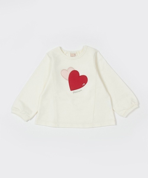 petit main(プティマイン)の「【リンク】ハートモチーフ長袖Tシャツ(キッズ)(Tシャツ/カットソー・キッズ・ブラック/ラベンダー/オフホワイト/クリーム・120cm/90cm/130cm/80cm/100cm/110cm)」の13枚目の写真