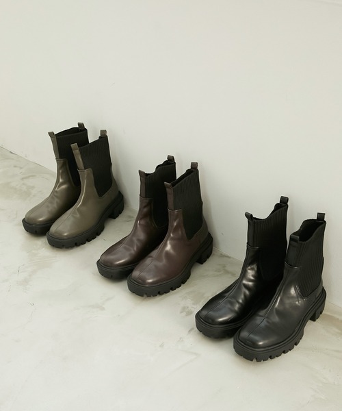 Chaco closet（チャコ クローゼット）の「タンクソールソックスブーツ（ブーツ・レディース・オリーブ/ブラック/ブラウン・M/L/S）」の5枚目の写真