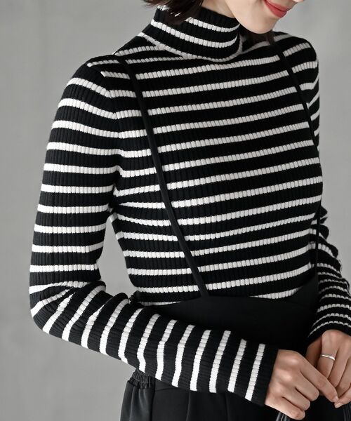 rps（アールピーエス）の「ハイネックリブニットプルオーバー（ニット/セーター・レディース・ベージュ系その他/ダークグリーン/アイボリー/グレイッシュブルー/ピンク/ブラック/杢グレー/ブラック系その他2/ホワイト系その他4・M/L）」の4枚目の写真