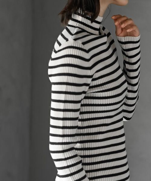 rps（アールピーエス）の「ハイネックリブニットプルオーバー（ニット/セーター・レディース・ベージュ系その他/ダークグリーン/アイボリー/グレイッシュブルー/ピンク/ブラック/杢グレー/ブラック系その他2/ホワイト系その他4・M/L）」の13枚目の写真