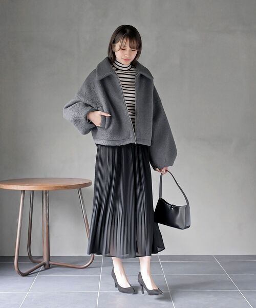 rps（アールピーエス）の「ハイネックリブニットプルオーバー（ニット/セーター・レディース・ベージュ系その他/ダークグリーン/アイボリー/グレイッシュブルー/ピンク/ブラック/杢グレー/ブラック系その他2/ホワイト系その他4・M/L）」の18枚目の写真