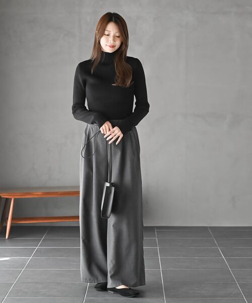 rps（アールピーエス）の「ハイネックリブニットプルオーバー（ニット/セーター・レディース・ベージュ系その他/ダークグリーン/アイボリー/グレイッシュブルー/ピンク/ブラック/杢グレー/ブラック系その他2/ホワイト系その他4・M/L）」の21枚目の写真