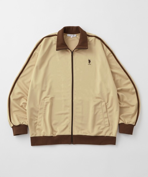 U.S. POLO ASSN.（ユーエスポロアッスン）の「U.S. POLO ASSN. /ユーエスポロアッスン 別注 サイドライン ロゴ刺繍 オーバートラックジャケット（ジャージ・メンズ・オフホワイト/ネイビー/ブラック/ベージュ/グレー・M/L）」の6枚目の写真