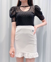 lilLilly | フロッキーハートチュールトップス(Tシャツ/カットソー)