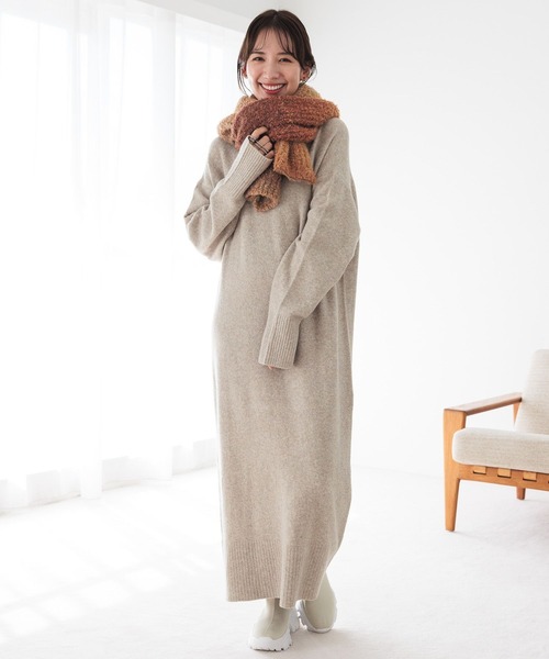 LEPSIM（レプシィム）の「ブークレーニットリブストール　980321（ストール/ショール・レディース・オレンジ/ブルー・ONE SIZE）」の12枚目の写真