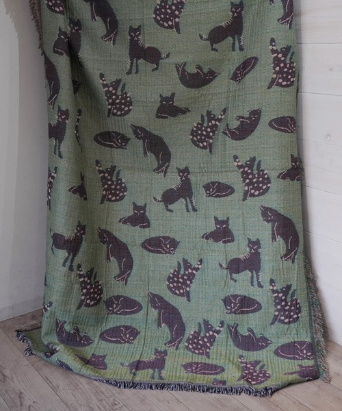 Port（ポート）の「アニマル ソファカバー  / 大判ブランケット ( トラ柄 / 砂漠柄 / ネコ柄 / 恐竜 ) #（ブランケット・レディース・ピンク/ベージュ/ホワイト/グリーン/ブルー・FREE）」の17枚目の写真