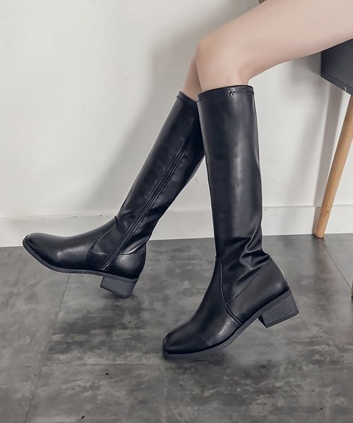 Miniministore(ミニミニストア)の「ニーハイブーツ レディース ロング丈(ブーツ・レディース・ブラウン/アイボリー/ブラック・25.0cm/23.5cm/22.5cm/24.0cm/24.5cm/23.0cm)」の3枚目の写真
