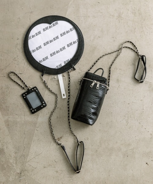 OLIVE des OLIVE（オリーブデオリーブ）の「Aimerianejoie Chezilうちわケース（その他雑貨・レディース・ピンク/ブラック/シルバー・FREE）」の5枚目の写真