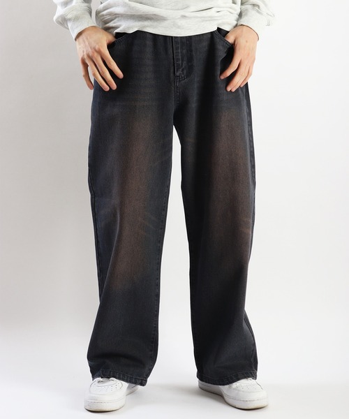 WESTSEA(ウエストシー)の「12oz.デニム オーバーダイバギーパンツ(デニムパンツ・メンズ・ブラック×ベージュ/ブルー系その他/ブルー系その他2/ブラック×ピンク・XL/M/L)」の1枚目の写真