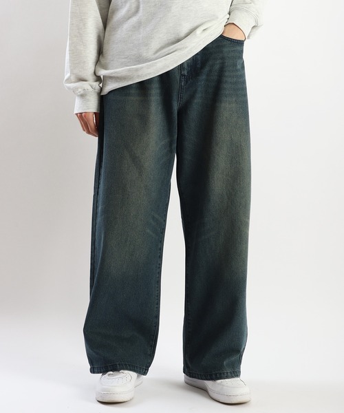 WESTSEA(ウエストシー)の「12oz.デニム オーバーダイバギーパンツ(デニムパンツ・メンズ・ブラック×ベージュ/ブルー系その他/ブルー系その他2/ブラック×ピンク・XL/M/L)」の4枚目の写真