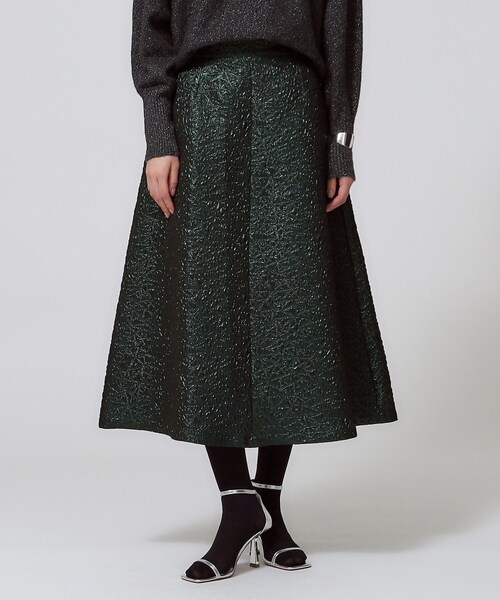 GALLEST（ギャレスト）の「メタリックジャカードスカート（スカート・レディース・モスグリーン/ブラック・38/36）」の2枚目の写真