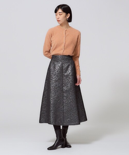 GALLEST（ギャレスト）の「メタリックジャカードスカート（スカート・レディース・モスグリーン/ブラック・38/36）」の4枚目の写真