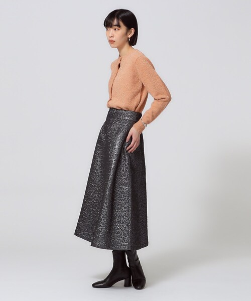 GALLEST（ギャレスト）の「メタリックジャカードスカート（スカート・レディース・モスグリーン/ブラック・38/36）」の5枚目の写真