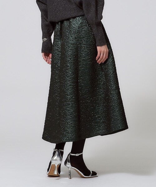 GALLEST（ギャレスト）の「メタリックジャカードスカート（スカート・レディース・モスグリーン/ブラック・38/36）」の9枚目の写真