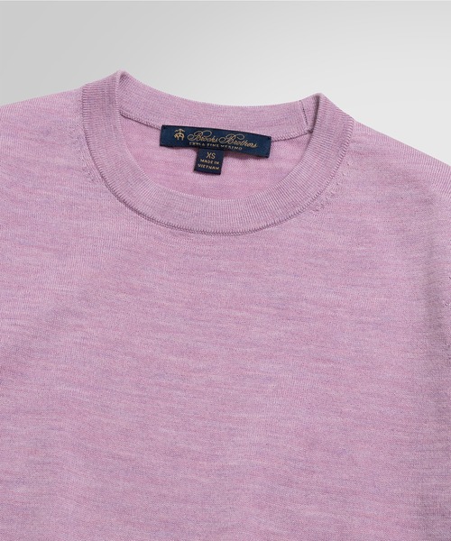 BROOKS BROTHERS（ブルックスブラザーズ）の「ショートスリーブ メリノウール クルーネックセーター（ニット/セーター・レディース・ピンク/ブルー・MEDIUM/SMALL/X-SMALL）」の6枚目の写真