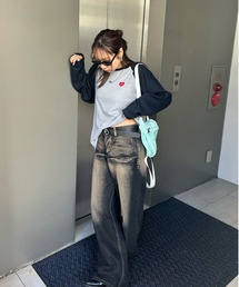WHO'S WHO gallery（フーズフーギャラリー）の「【SLOPPY/スロッピー】ハートワッフルラグラン（Tシャツ/カットソー）」