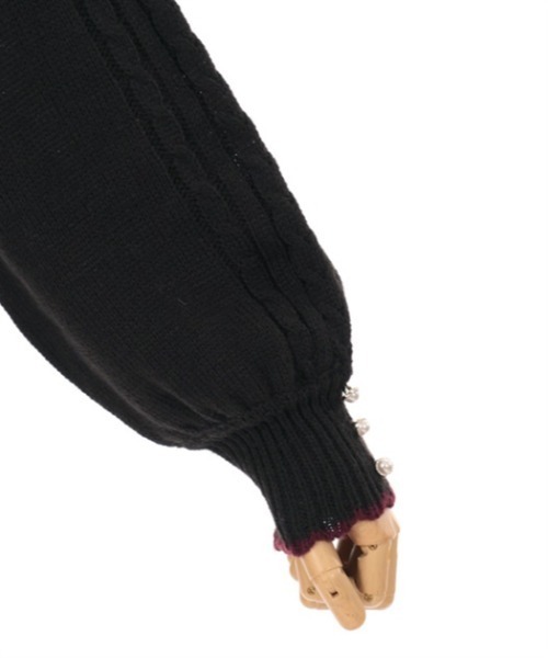 axes femme(アクシーズファム)の「リボン付き袖フリルニットワンピース(ワンピース・レディース・ブラック/モカ/キナリ・FREE)」の16枚目の写真