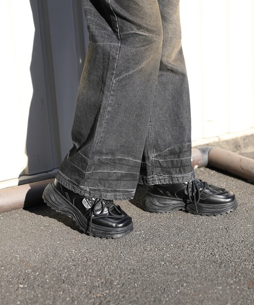 shoes365(シューズスリーシックスファイヴ)の「【shoes365】個性装飾靴紐 スクエアトゥ厚底スニーカー(スニーカー・メンズ・ブラック・24.5cm/26.5cm/25.0cm/27.0cm/25.5cm/26.0cm)」の19枚目の写真