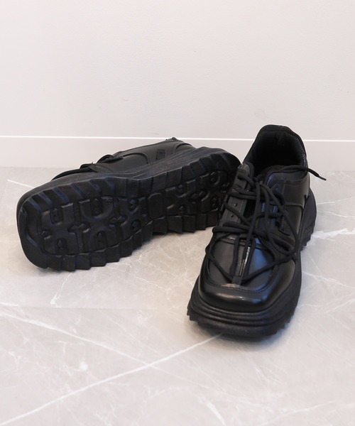 shoes365(シューズスリーシックスファイヴ)の「【shoes365】個性装飾靴紐 スクエアトゥ厚底スニーカー(スニーカー・メンズ・ブラック・24.5cm/26.5cm/25.0cm/27.0cm/25.5cm/26.0cm)」の13枚目の写真