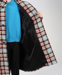 □CABaN ウールロービングチェック スタンドカラーコートを使った人気 