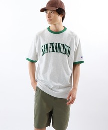 【Champion/チャンピオン】メンズ キャンパス ショートスリーブリンガーTシャツ