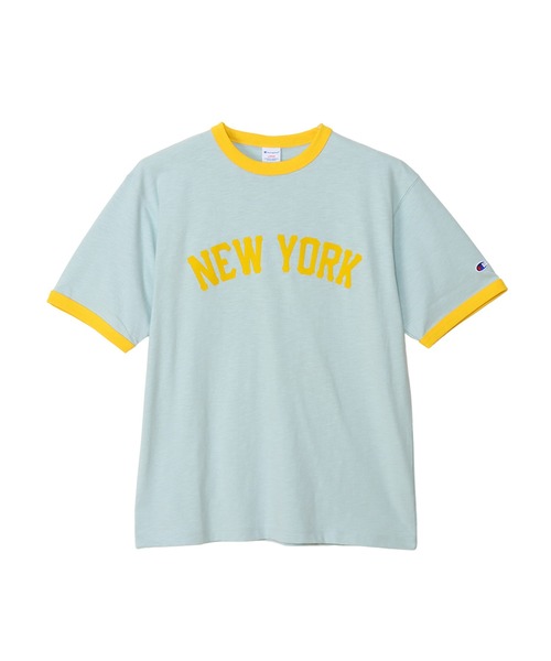 Champion(チャンピオン)の「【Champion/チャンピオン】メンズ キャンパス ショートスリーブリンガーTシャツ(Tシャツ/カットソー・メンズ・ライトグレー/ブルー系その他2/ホワイト/ペールイエロー・MEDIUM/LARGE/X-LARGE)」の4枚目の写真