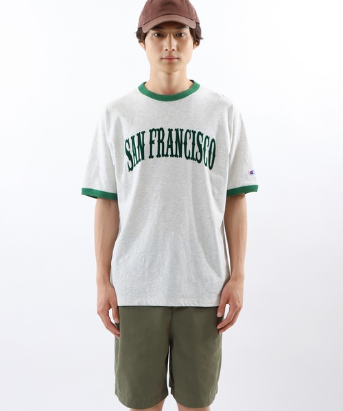 Champion(チャンピオン)の「【Champion/チャンピオン】メンズ キャンパス ショートスリーブリンガーTシャツ(Tシャツ/カットソー・メンズ・ライトグレー/ブルー系その他2/ホワイト/ペールイエロー・MEDIUM/LARGE/X-LARGE)」の8枚目の写真