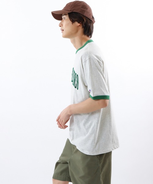 Champion(チャンピオン)の「【Champion/チャンピオン】メンズ キャンパス ショートスリーブリンガーTシャツ(Tシャツ/カットソー・メンズ・ライトグレー/ブルー系その他2/ホワイト/ペールイエロー・MEDIUM/LARGE/X-LARGE)」の9枚目の写真