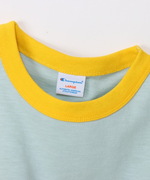 Champion(チャンピオン)の「【Champion/チャンピオン】メンズ キャンパス ショートスリーブリンガーTシャツ(Tシャツ/カットソー・メンズ・ライトグレー/ブルー系その他2/ホワイト/ペールイエロー・MEDIUM/LARGE/X-LARGE)」の20枚目の写真