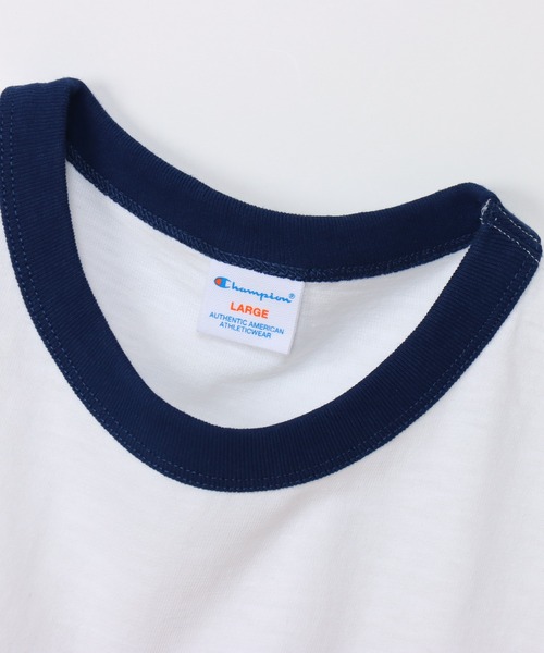 Champion(チャンピオン)の「【Champion/チャンピオン】メンズ キャンパス ショートスリーブリンガーTシャツ(Tシャツ/カットソー・メンズ・ライトグレー/ブルー系その他2/ホワイト/ペールイエロー・MEDIUM/LARGE/X-LARGE)」の7枚目の写真
