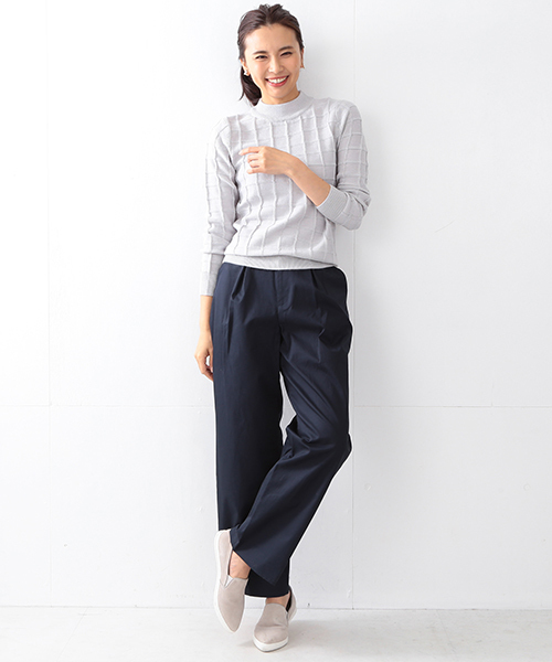 BEAMS LIGHTS Women's（ビームスライツ ウィメンズ）の「BEAMS LIGHTS / ウォッシャブル 1タック ワイド チノパンツ（その他パンツ・レディース・ベージュ/カーキ/ネイビー・38/36）」の21枚目の写真