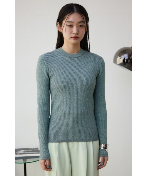AZUL by moussy(アズールバイマウジー)の「ラメリブニットトップス(ニット/セーター・レディース・ブラック/シルバー/ミント・SMALL/MEDIUM)」の17枚目の写真