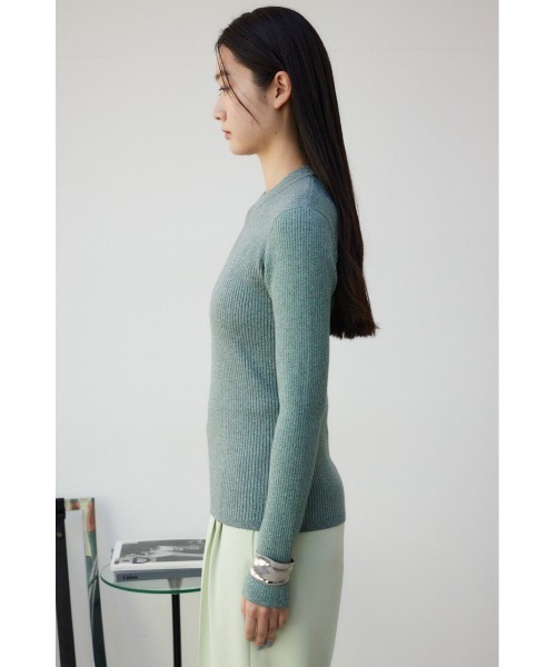 AZUL by moussy(アズールバイマウジー)の「ラメリブニットトップス(ニット/セーター・レディース・ブラック/シルバー/ミント・SMALL/MEDIUM)」の18枚目の写真