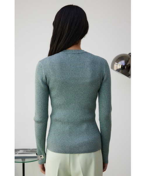 AZUL by moussy(アズールバイマウジー)の「ラメリブニットトップス(ニット/セーター・レディース・ブラック/シルバー/ミント・SMALL/MEDIUM)」の19枚目の写真