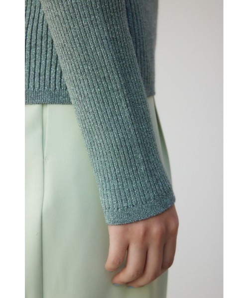 AZUL by moussy(アズールバイマウジー)の「ラメリブニットトップス(ニット/セーター・レディース・ブラック/シルバー/ミント・SMALL/MEDIUM)」の22枚目の写真