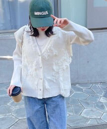 fredy emue | フリンジジャガード前開きベスト(ベスト)