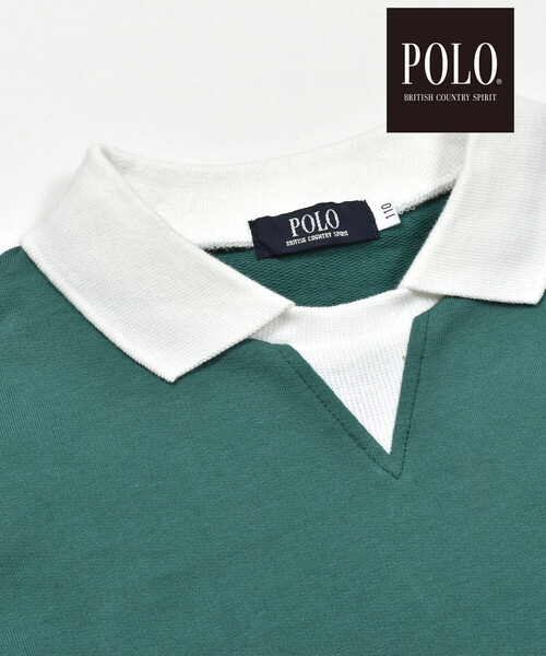 SLAP SLIP(スラップスリップ)の「【POLO BCS(ポロ・ビーシーエス)×SLAP SLIPコラボ】襟付きバックプリント長袖Tシャツ(90~130cm)(ポロシャツ・キッズ・グリーン/ブルー系その他2・110cm/130cm/90cm/100cm/80cm/120cm)」の16枚目の写真