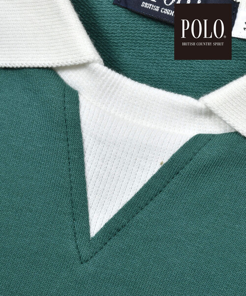 SLAP SLIP(スラップスリップ)の「【POLO BCS(ポロ・ビーシーエス)×SLAP SLIPコラボ】襟付きバックプリント長袖Tシャツ(90~130cm)(ポロシャツ・キッズ・グリーン/ブルー系その他2・110cm/130cm/90cm/100cm/80cm/120cm)」の15枚目の写真