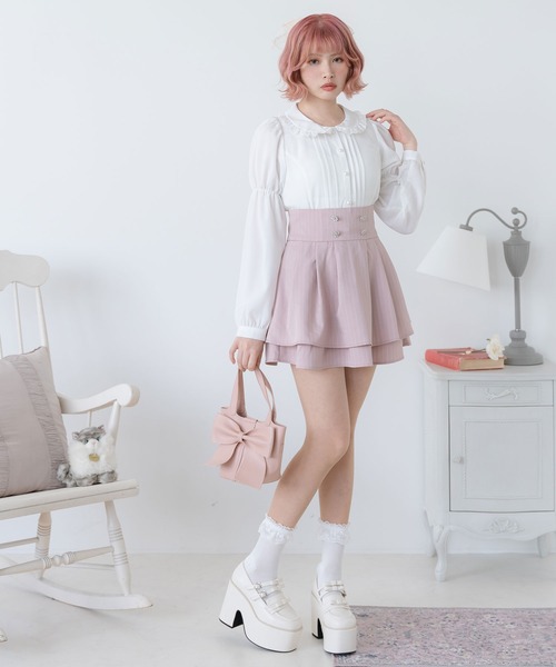 セール】ミニ丸襟ガーリーブラウス（シャツ/ブラウス