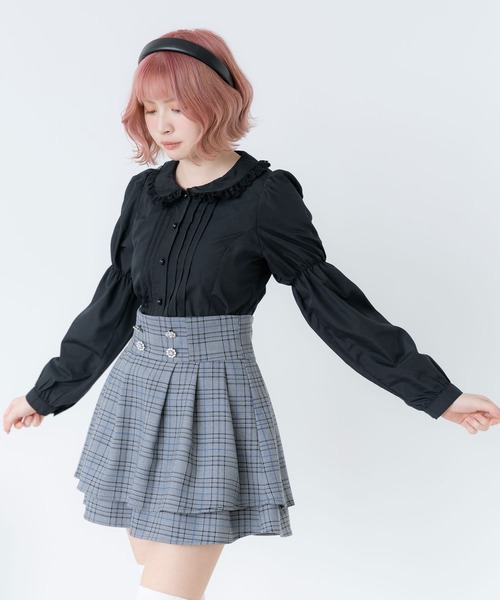 DearMyLoveRose(ディアマイラブローズ)の「ミニ丸襟ガーリーブラウス(シャツ/ブラウス・レディース・ホワイト/ホワイト系その他/ブラック・LARGE/MEDIUM/XX-LARGE/X-LARGE)」の15枚目の写真