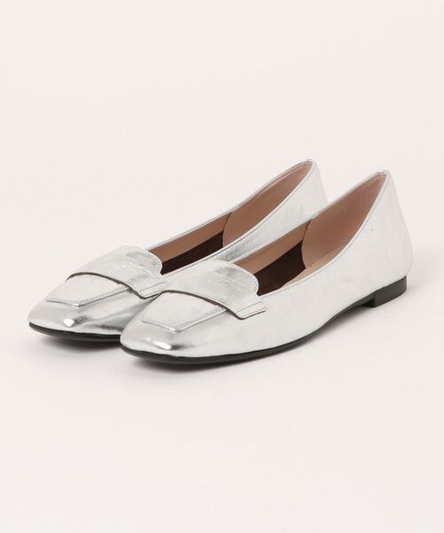 inter-chaussures(インターショシュール)の「【INTER-CHAUSSURES】スクエアトウフラットモカシューズ(I41601)(ローファー・レディース・ブラック系その他/シルバー・37/38/36/35/39)」の2枚目の写真