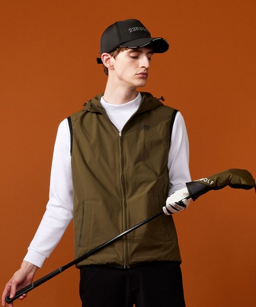 23 GOLF フリースフードベスト GOLF 】ボアフリースベスト （ネイビー） -D'URBAN | ダーバン公式