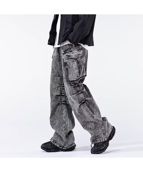 TopIsm(トップイズム)の「タックフレア デニムパンツ(デニムパンツ・メンズ・ブラック・L/M)」の2枚目の写真
