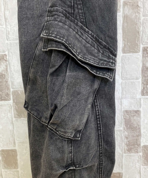 TopIsm(トップイズム)の「タックフレア デニムパンツ(デニムパンツ・メンズ・ブラック・L/M)」の7枚目の写真